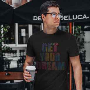 T-shirt Obtenez Votre Devis De Rêve, Finger Coloré Concept