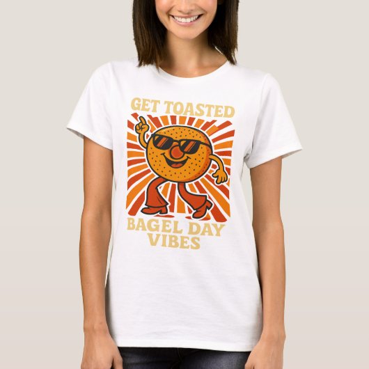 T-shirt Obtenir Grillé Bagel Day Vibes rétro (Devant)
