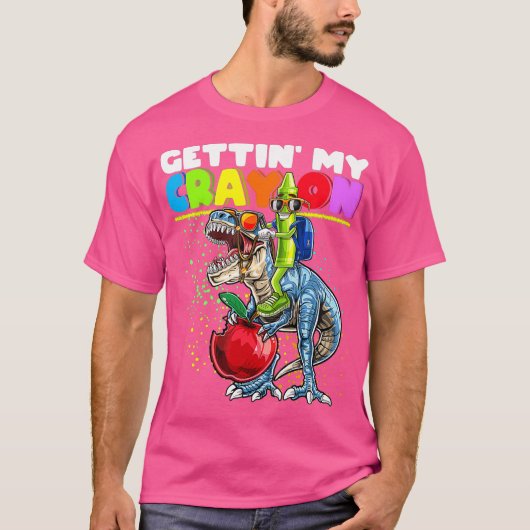 T-shirt Obtenir mon rayon sur Dinosaur Crayon retour aux e (Devant)