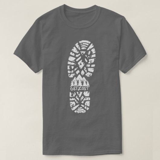 T-shirt Obtenir Perdu Randonnée Camping Wanderlust Voyage  (Design devant)