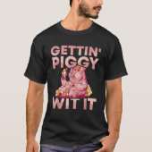 T-shirt Obtenir Piggy Avec Il BBQ Pig Rôti Barbecue T Shir (Devant)
