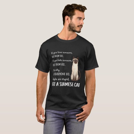 T-shirt Obtenir Un Chat Siamais, Siamese Cat Tee (Devant entier)
