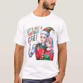 T-shirt 🤖 Obtenons un Chatbot Elfie Mèmes de Noël amusant (Devant)
