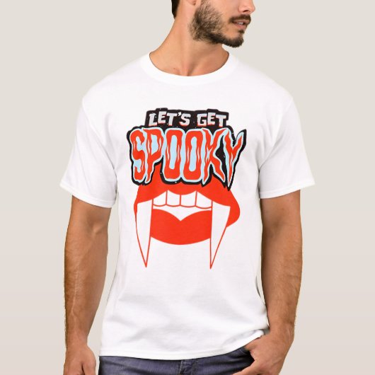 T-shirt Obtenons un design Éffrayant Vampire Fangs Hallowe (Devant)