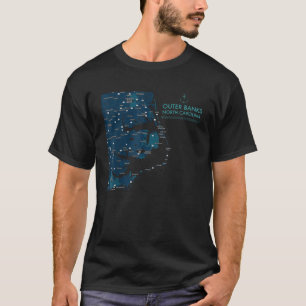T-shirt OBX NC Outer Banks Carte Canard Corolla Beach Vaca