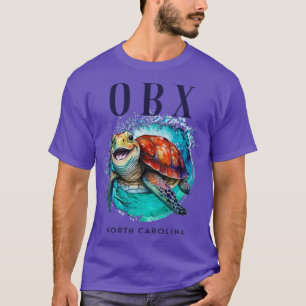 T-shirt OBX North Carolina Aquarelle Happy Sea Turtle