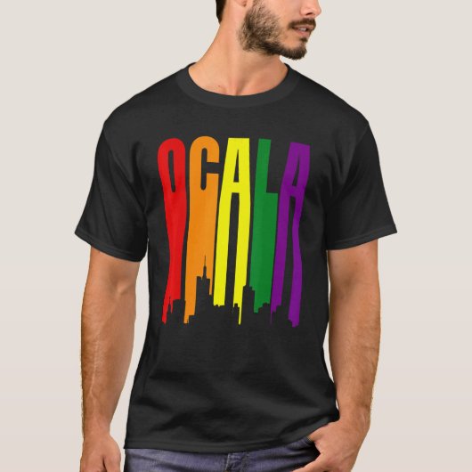T-shirt Ocala Florida Lgbtq Pride drapeau arc en ciel (Devant)