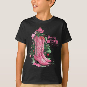 T-shirt Occidental , Salut Noël et arbre, Nk Botte de Cowb