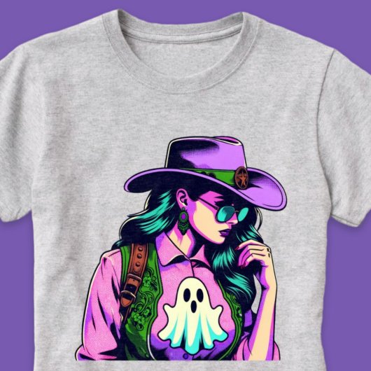T-shirt Occidentale Halloween Cowgirl avec chemise d'art p