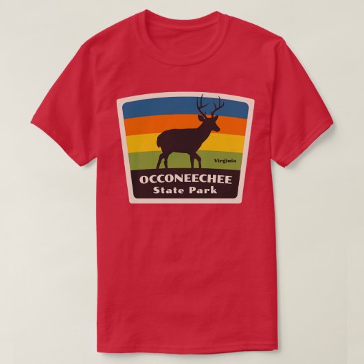T-shirt Occoneechee State Park Virginia Roaming Deer (Design devant)