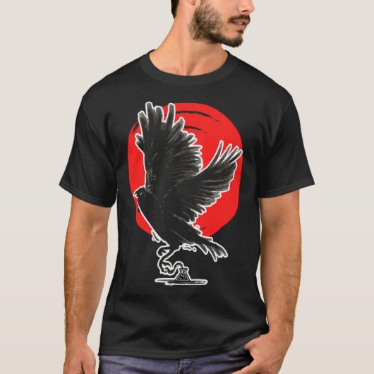 T-shirt Occult Crow Gothic Baphomet Raven Emo Witchcraft (Devant)