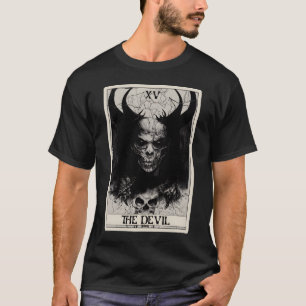 T-shirt Occult Dark Horror Carte Devil Tarot