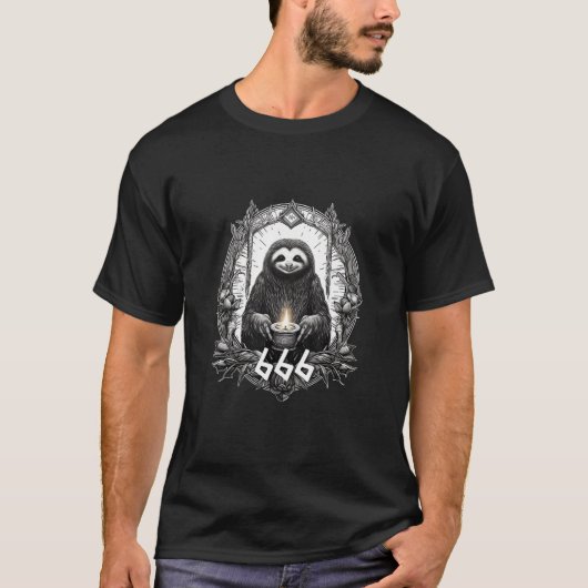 T-shirt Occult Demonic Sloth 666 DISTRESSED LOOK (Devant)
