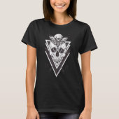 T-shirt Occult Magic Skull Triangle Moth Arrow (Devant)