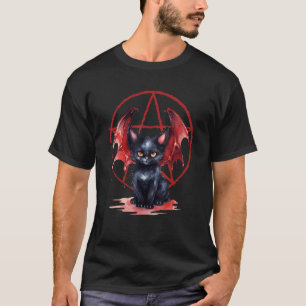 T-shirt Occulte Devil Cat Satanic Pentagram Wicca Pentacle
