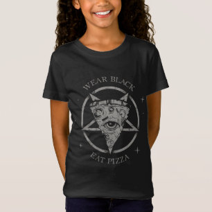T-Shirt Occulte Porter Black Mat Pizza Unholy Satan Pentag