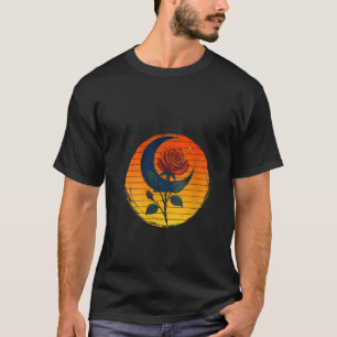 T-shirt Occultisme Féminin Lune Croissante Rose Gothique W