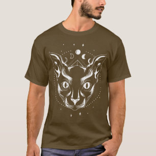 T-shirt Occultisme Sphynx Chat Gothique Wicca Witch Pagan