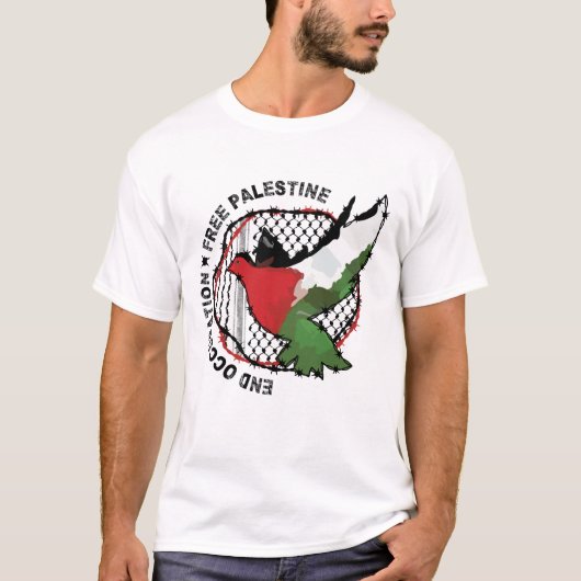 T-shirt Occupation de la fin du drapeau palestinien Libére (Devant)