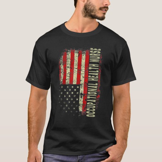 T-shirt Occupational Nurse 4th Of July US Flag Patriotic N (Devant)