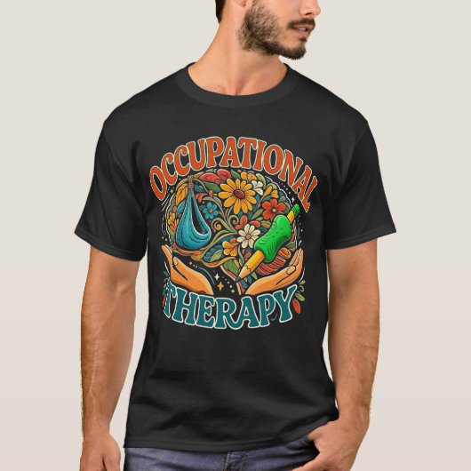 T-shirt Occupational Therapy Retro Groovy OT Month  (Devant)