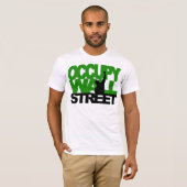 T-shirt OCCUPEZ le vert de WALL STREET (Devant entier)