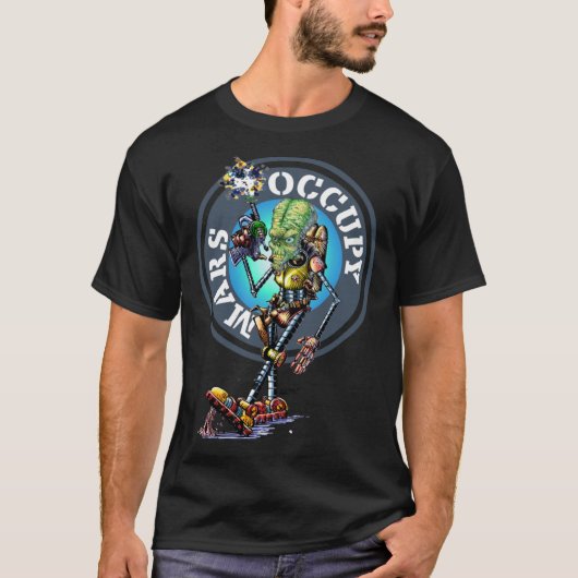 T-shirt Occupy Mars Grey Alien (Devant)
