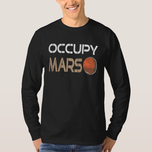 T-shirt Occupy MARS Retro Awesome Space Planet Adventure P (Devant)