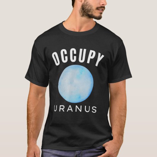 T-shirt Occupy Uranus Art Planet Uranus Système solaire Es (Devant)