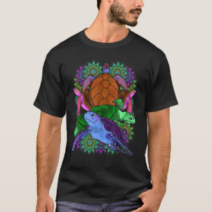 T-shirt Océan Animal coloré Mandala Polynésien Hawaiian