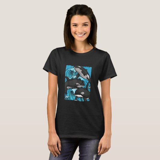 T-shirt Ocean Animal Orca Vagues Animal Killer Whale Tank (Devant entier)