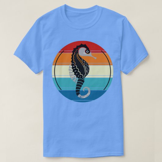T-shirt Ocean Animal Retro Seahorse (Design devant)