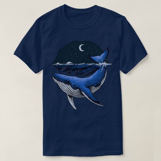T-shirt océan baleine bleue (Design devant)