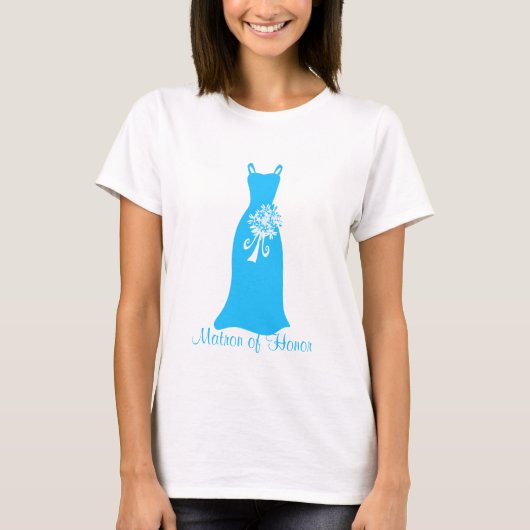 T-shirt Ocean Blue Matron de robe d'honneur (Devant)