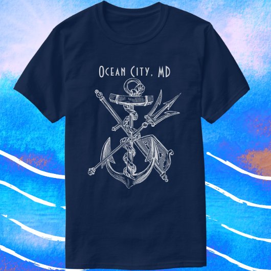 T-shirt Ocean City Maryland Ancre nautique Voyage nautique