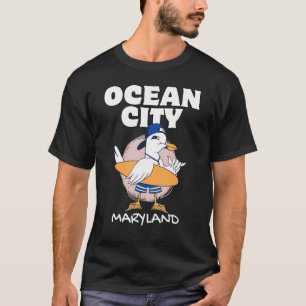T-shirt OCEAN CITY MARYLAND Surf Vintage Seagull Retro