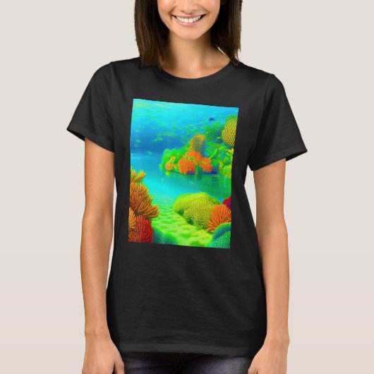 T-shirt Ocean Coral Reef Oasis Sea Illustration (Devant)
