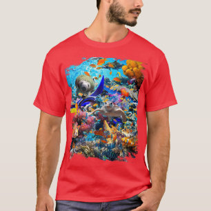 T-shirt Océan Dauphin Requin Tortue Corail Poisson de mer