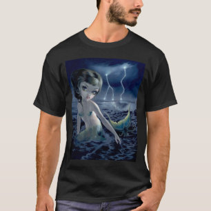 T-shirt Océan de tempête de foudre de CHEMISE de sirène