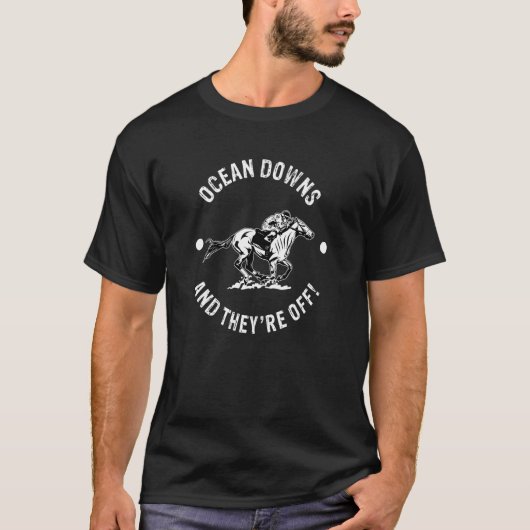 T-shirt Ocean Downs Hippodrome Course De Chevaux Cavalier (Devant)