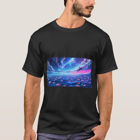 T-shirt Océan fantaisiste (Devant)