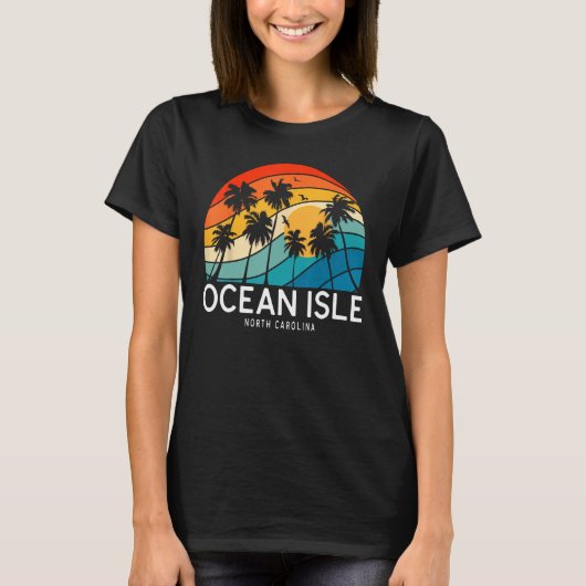 T-shirt Ocean Isle Beach North Carolina Palm Tree Beach So (Devant)