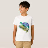 T-shirt Ocean Life Turtles Graphisme de natation (Devant entier)