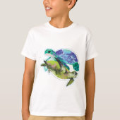 T-shirt Ocean Life Turtles Graphisme de natation (Devant)
