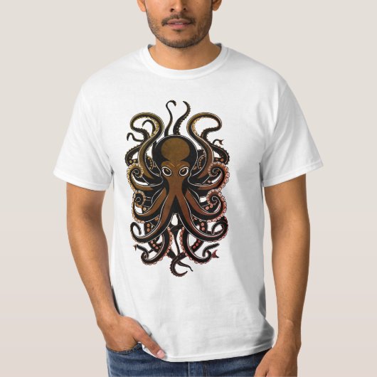 T-shirt Ocean Mystique Octopus Design (Devant)