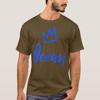 T-shirt Ocean the King Blue Crown & Name for Men Called O