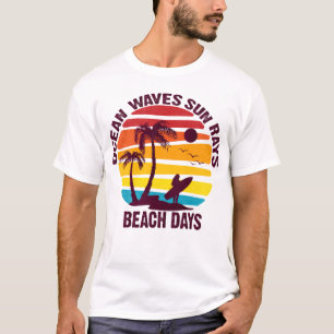 T-shirt océan vagues soleil rayons de soleil jours plage 