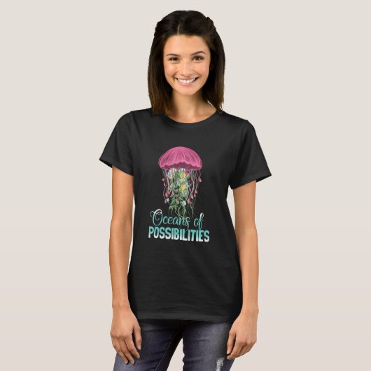 T-shirt Océans Des Possibilités Lecture Été Jellyfish 2 (Devant entier)