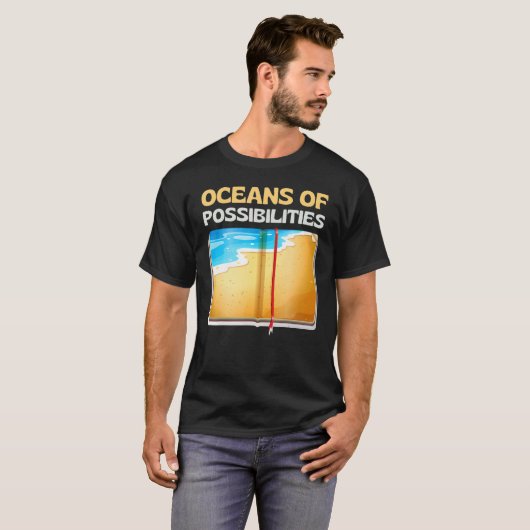 T-shirt Oceans of Possibilités Lecture Livres Bibl (Devant entier)