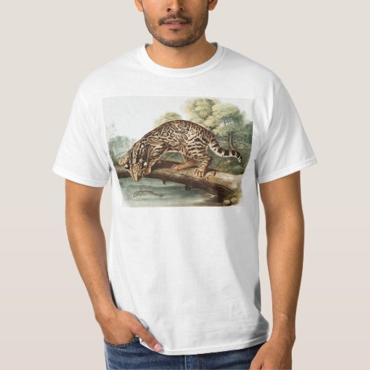T-shirt Ocelot, chat léopard (Felis pardalis) Illustration (Devant)